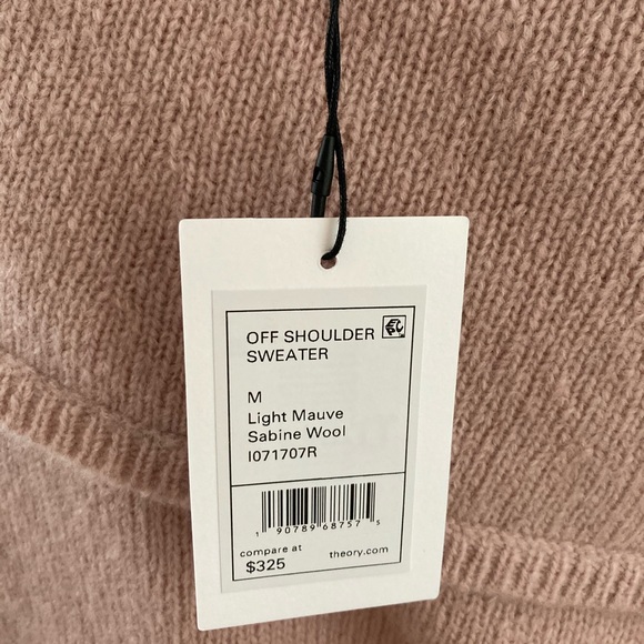 New Theory Sabine wool off shoulder sweater size M - Picture 3 of 7